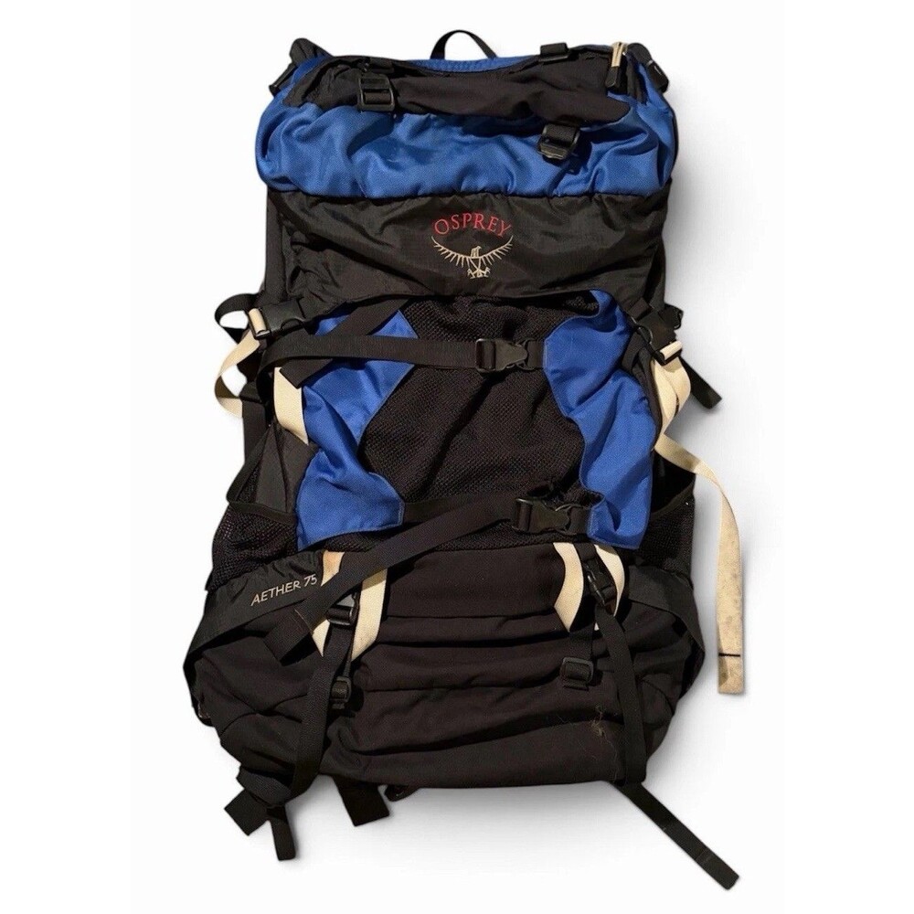Osprey Aether 75 Hiking Backpack Size Medium Blue/Black
